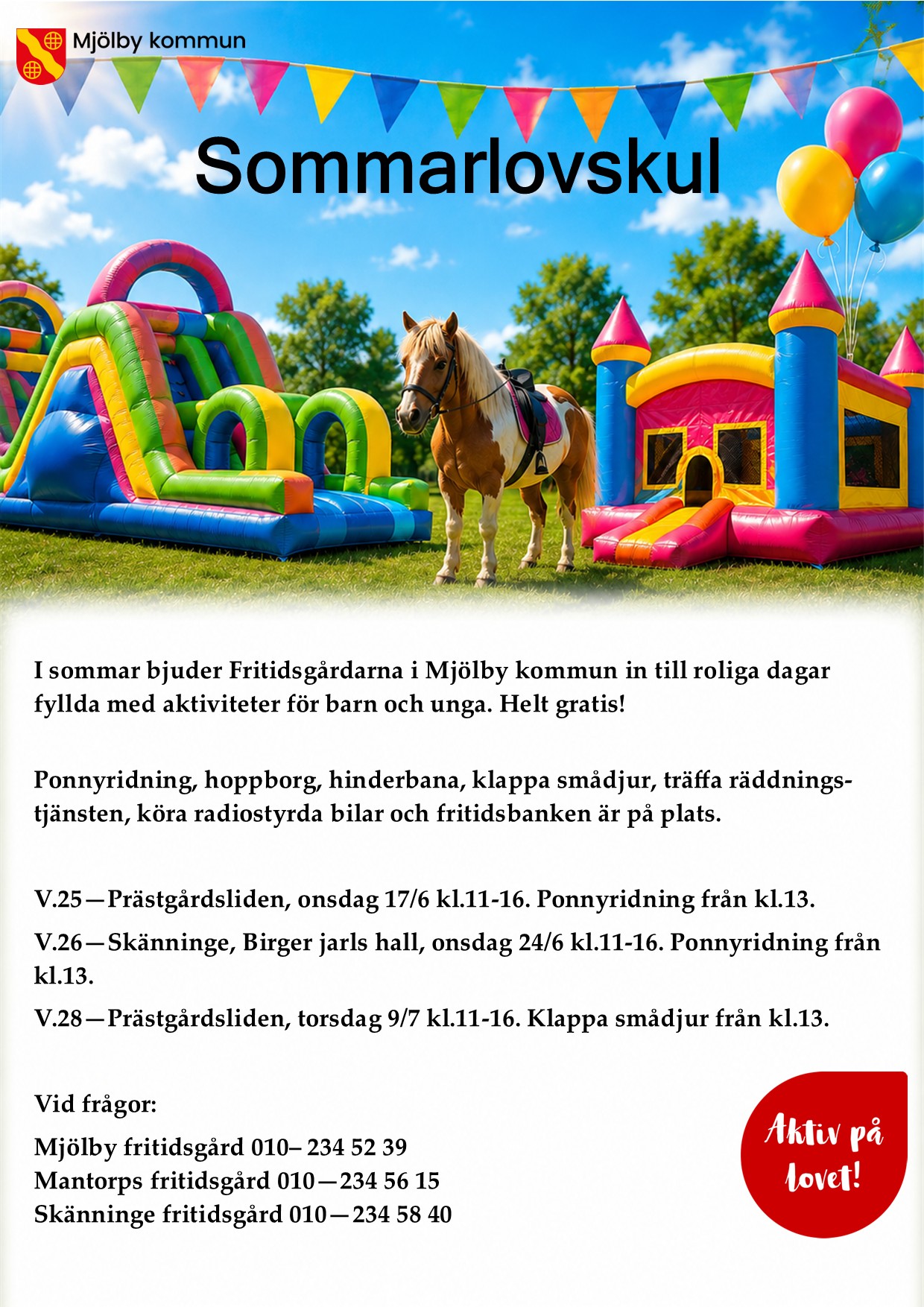 Affisch med datum för sommarlovskul